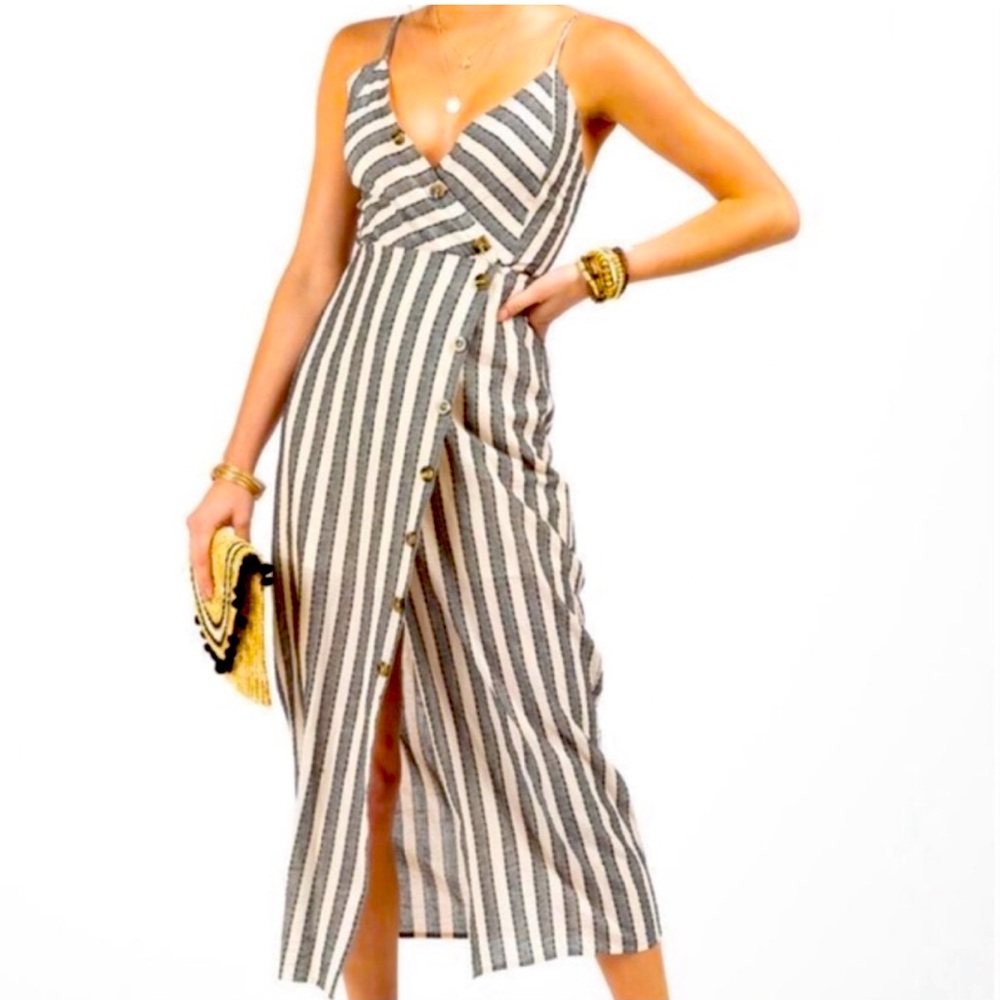 Francesca’s Harper Heritage Striped midi dress